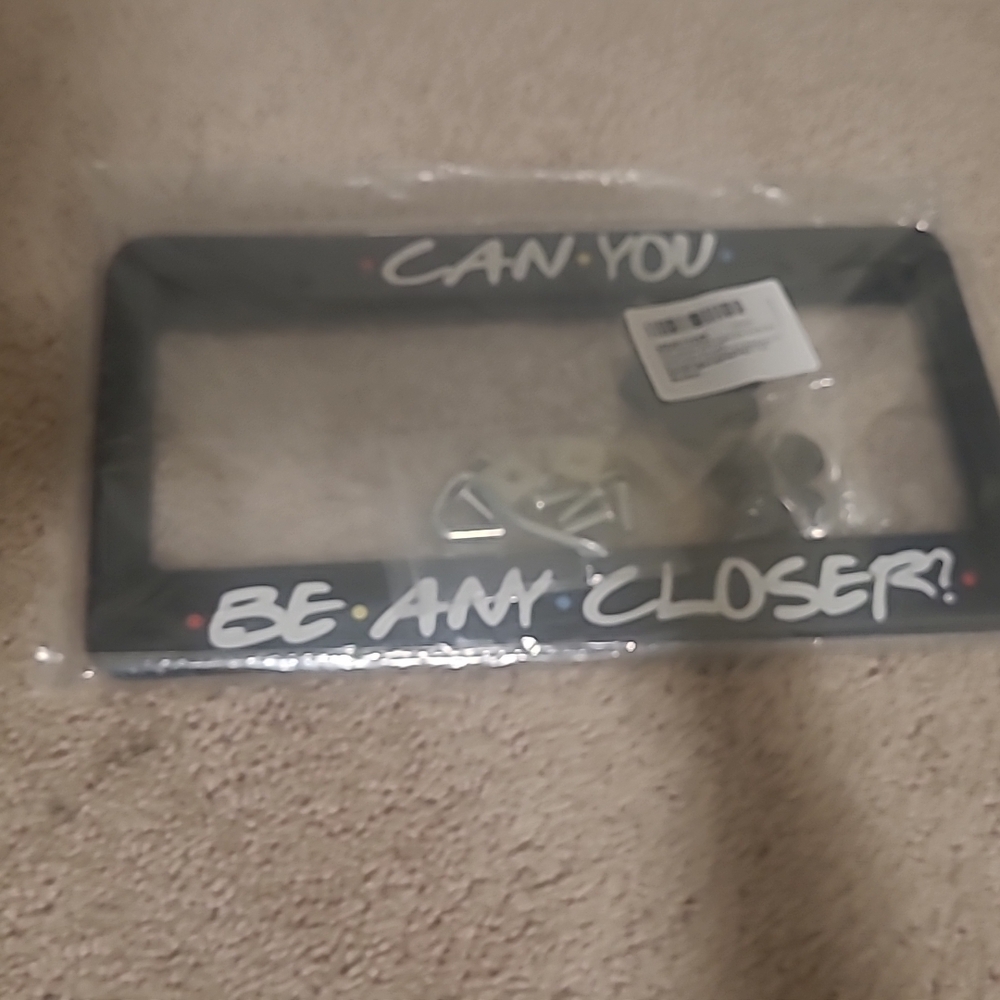 FRIENDS Black License Plate Frame